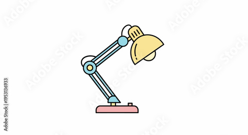 Desk lamp with adjustable arm.