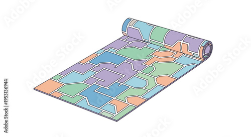 Colorful map on a roll.