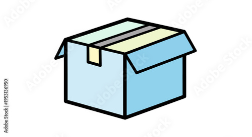 A blue cardboard shipping box.