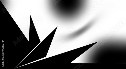 Black and white abstract shapes.