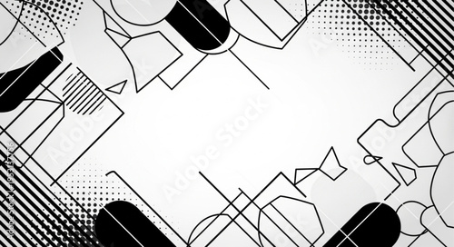 Black and white abstract shapes.