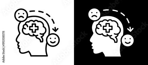 Emotional Recovery whiteblack icon