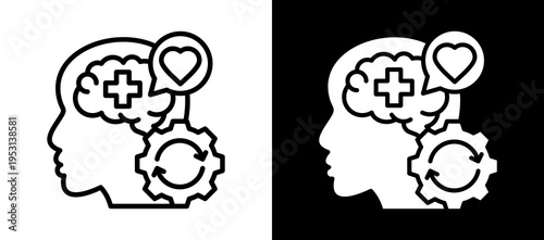 Mental Recovery whiteblack icon