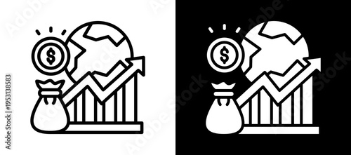 Economic Recovery whiteblack icon