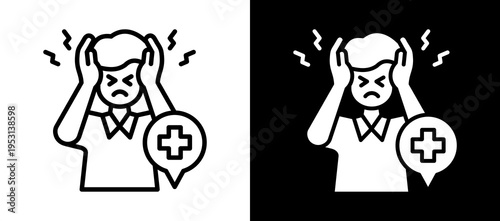 Stress Recovery whiteblack icon