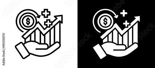 Growth Recovery whiteblack icon