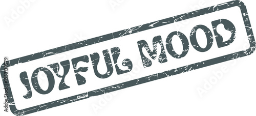 Textured Dark Gray Rubber Stamp Expressing a Joyful Mood Emotion