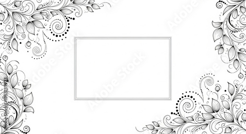Black and white floral border.