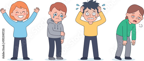 People expressing various strong emotions.