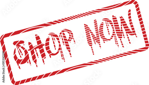 Bold Red Distressed Stamp Encouraging Customers to Act and Shop Now