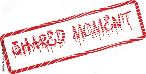 Vibrant Red Distressed Stamp with Text Emphasizing a Shared Moment