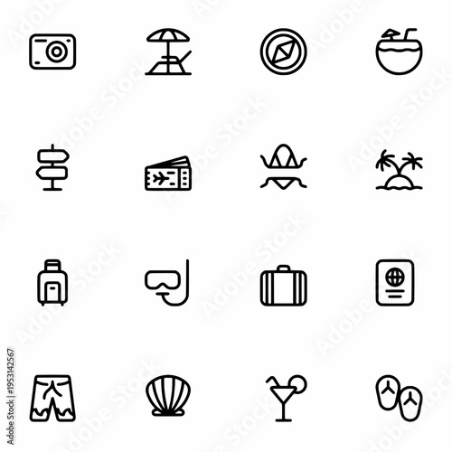 set of icons Travel vacation