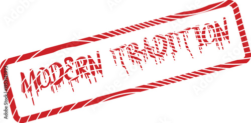 Vibrant Red Rubber Stamp Illustrating Modern Tradition for Contemporary Design Concepts