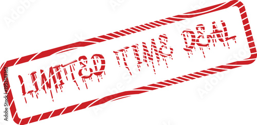 Vibrant red textured rubber stamp highlighting an exclusive Limited Time Deal for special promotions