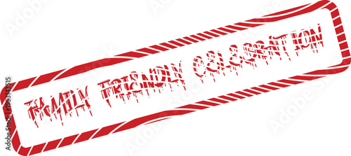 Family Friendly Location approval seal in distressed red ink style for business promotion