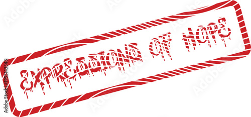 Expressions of Hope red textured rubber stamp for positive future messages