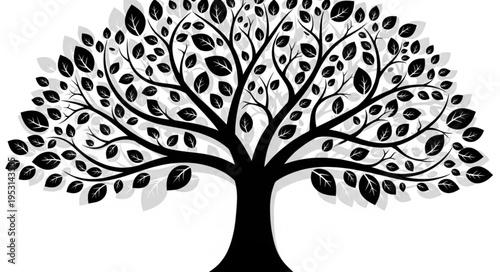 Black Tree Silhouette Graphic Design.