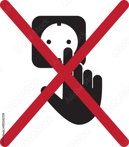 Do Not Touch Electrical Outlet Symbol Warning Sign