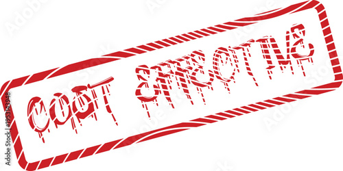 Prominent red distressed rubber stamp clearly stating the important words COST EFFECTIVE for smart financial solutions