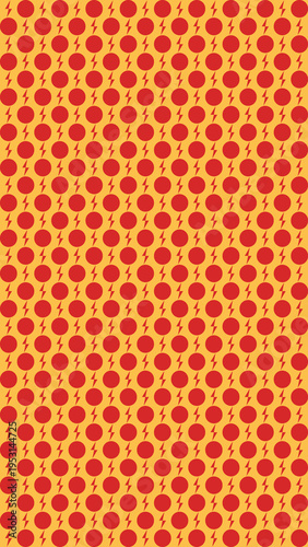 Pepperoni Pizza Repeat Pattern on Yellow Background