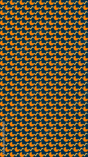 Abstract Geometric Pattern with Orange Shapes
