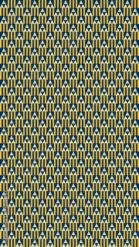 Abstract Geometric Pattern in Gold White and Navy Blue