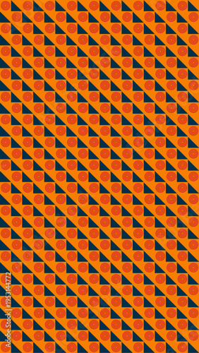 Geometric Pattern with Triangles and Semi-Circles