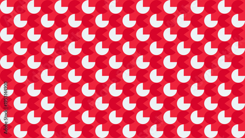 Abstract Red and White Crescent Pattern
