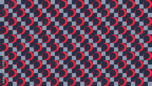 Checkerboard Red Moon Illusion