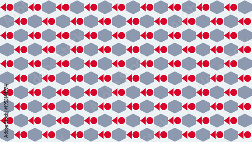 Seamless Geometric Pattern with Hexagons and Circles
