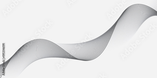 Abstract wave element for design. Digital frequency track equalizer. Stylized line art background. Vector illustration. Wave with lines created using blend tool.
