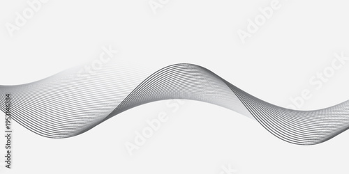Abstract wave element for design. Digital frequency track equalizer. Stylized line art background. Vector illustration. Wave with lines created using blend tool.