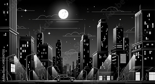 Cityscape at Night Time.