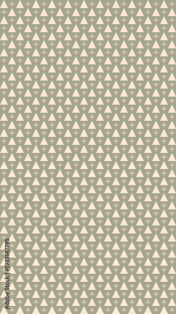 Fototapeta premium Seamless Triangle Pattern in Beige and Olive Green vector background