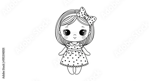 Cute Cartoon Girl Character.