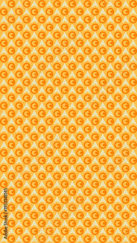 Retro Orange Peacock Feather Pattern Background vector background