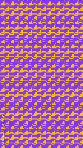 Seamless Purple and Gold Pixel Pattern vector background