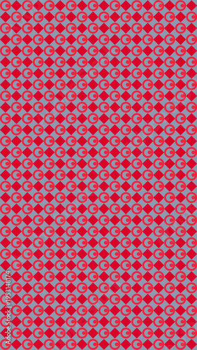 Abstract Geometric Red Moon and Diamond Pattern vector background