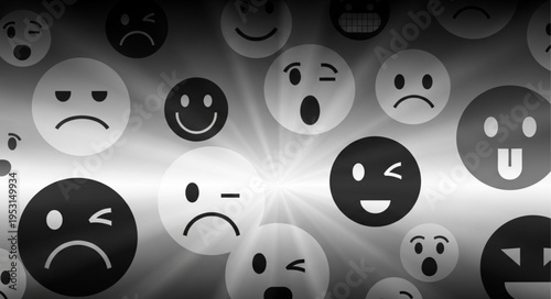 Emotions faces emoticons expressions.