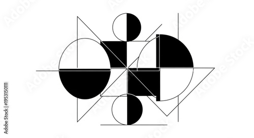 Geometric shapes in abstract art.