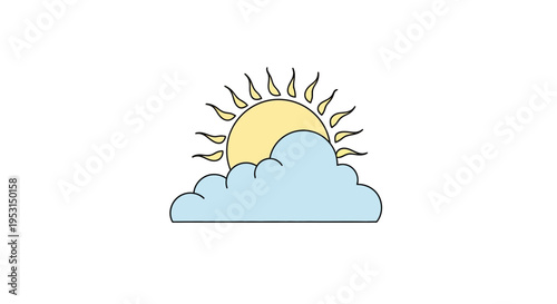 Sun Shining Through Blue Cloud.