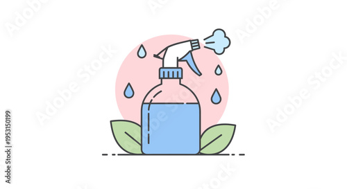 Cleaning spray bottle with nozzle.