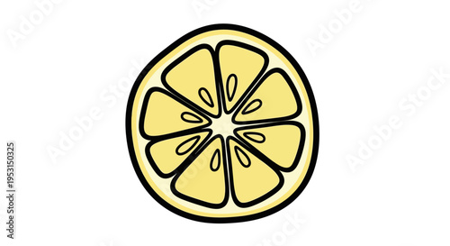 Lemon Slice Cut Fresh Fruit.
