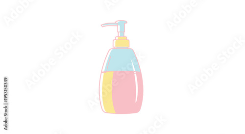 Colorful liquid soap dispenser bottle.