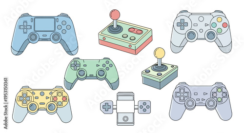 Collection of various video game controllers.