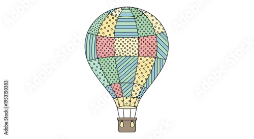 Colorful Patchwork Hot Air Balloon.