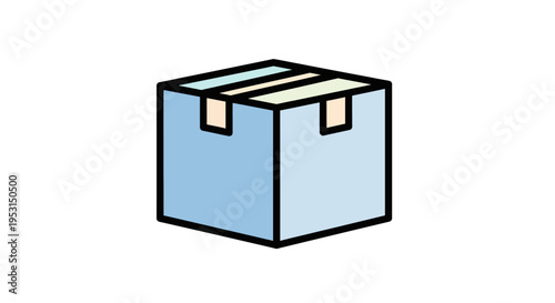 A blue cardboard delivery box.