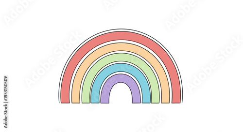 Colorful Rainbow Arc Graphic Symbol.