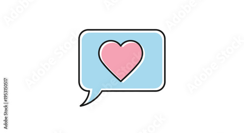 Heart in speech bubble icon symbol.