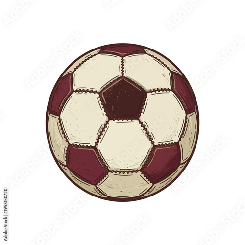 Old football clipart, old soccer boot, vintage football illustration 